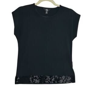 Calvin Klein Black Beaded Blouse Size S